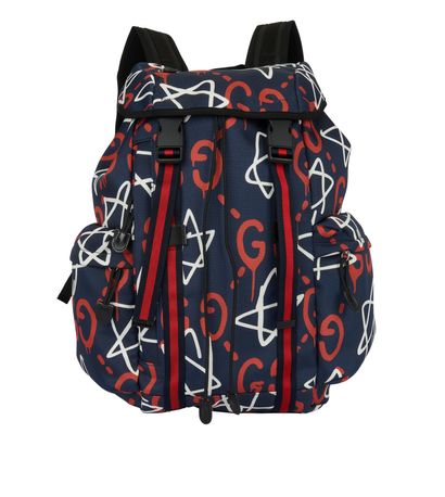 Guccighost Techpack, &pound;675, Handbags, Blue/Red/White, Canvas, Front view